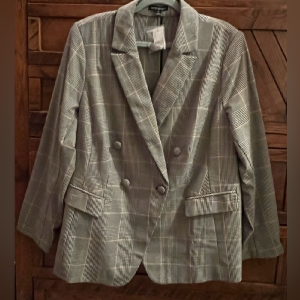 Lane Bryant Double Breasted Plaid Blazer in Bastille Plaid Sz 18 NWT Office Wear - Picture 3 of 11